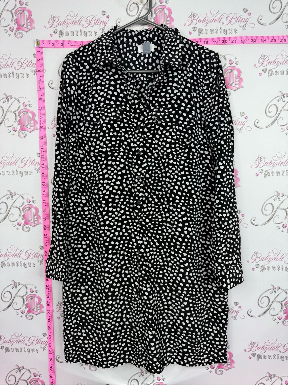Old Navy dress button up Black and White Midi Dress
